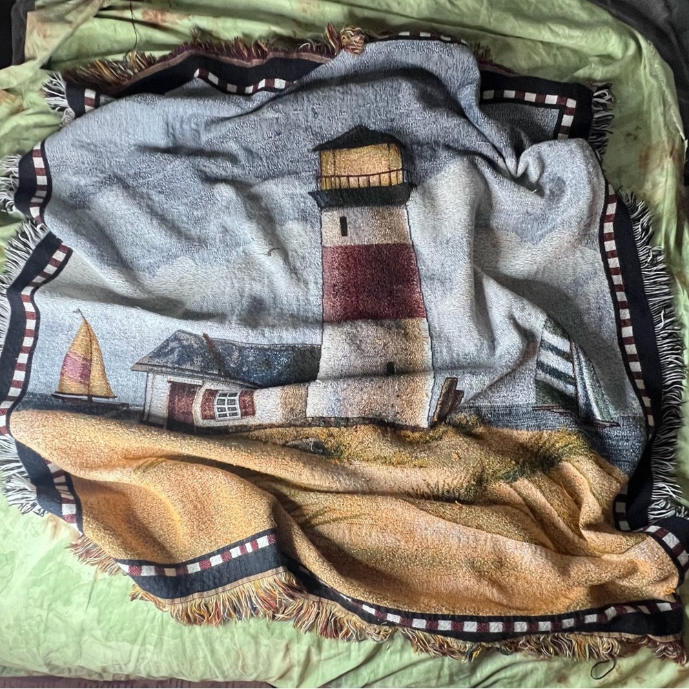 Vintage Lighthouse Blanket